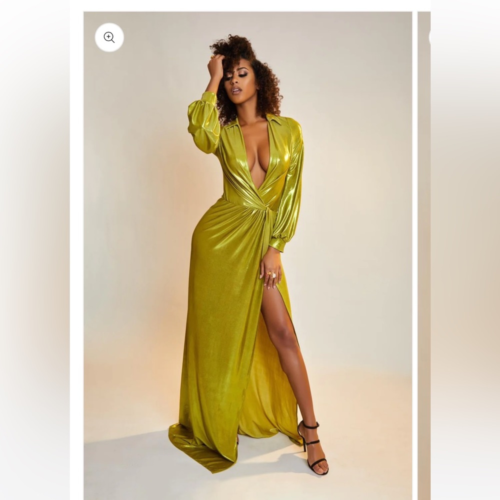 Metallic Green Maxi Dress